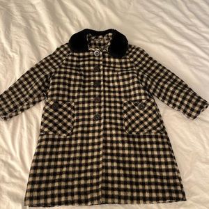 Vintage 1960s checkered coat with 3/4 sleeve (xs)